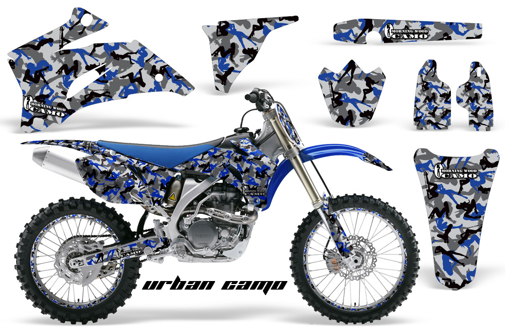 Yamaha YZ 250F 450F 02-09 Graphics Kit Urban Camo Blue NPs